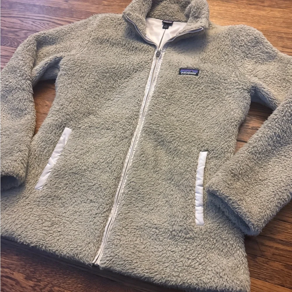 #688 Patagonia Los Gatos Fleece Jacket Women's LARGE 16 High Pile Boa Beige - Picture 6 of 12